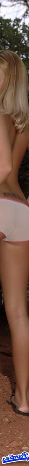 18P Ashlee outside in sheer pink panties that camel toe really nicely look close