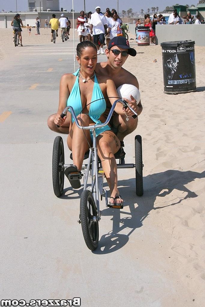 15P Carmella Bing with her perfect tits fucks random guy off the beach