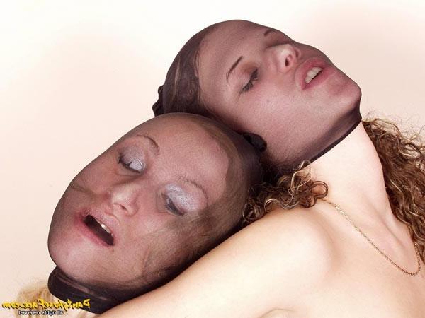 16P Lesbian teens with pantyhose over their head