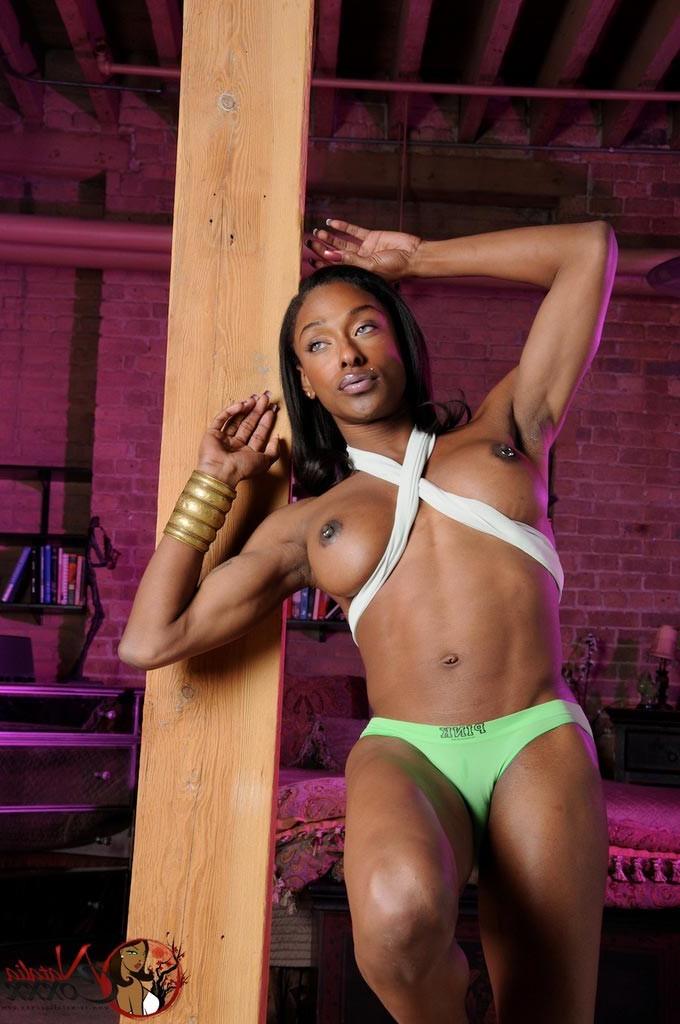 12P Tgirl Natalia Coxxx exposing her black perfect body