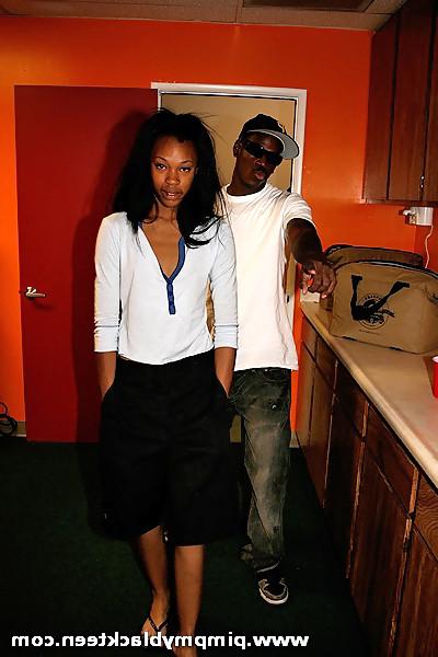 16P Ghetto black teen undergoes make over before riding black dick