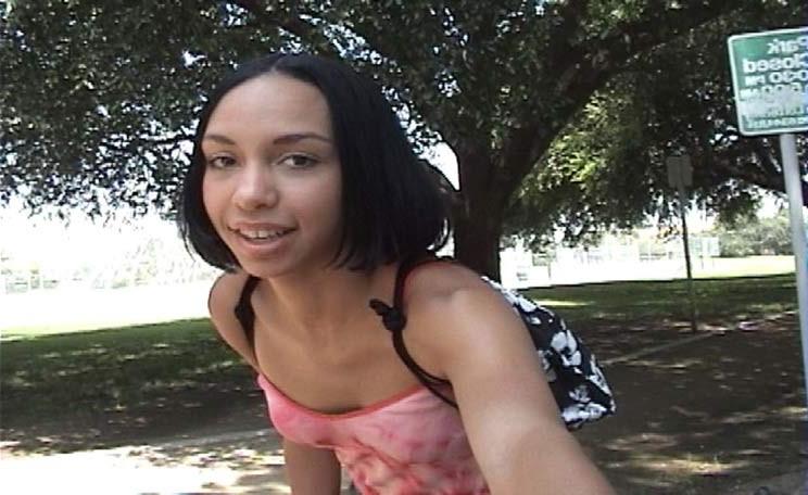 16P Ebony teen girl doing two mature men for cash