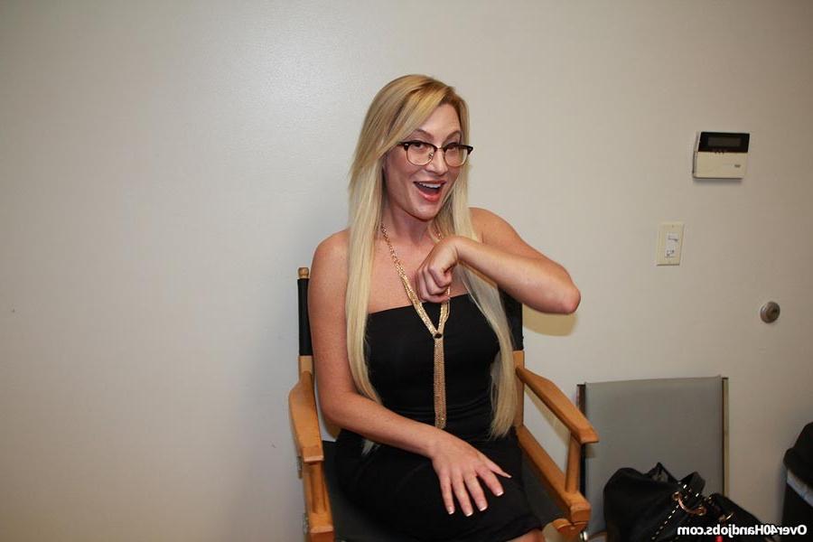 12P Busty mature Jennifer Best stroking a big POV cock