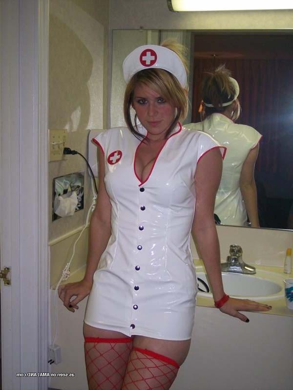 12P Stunning nurse on her knees gagging
