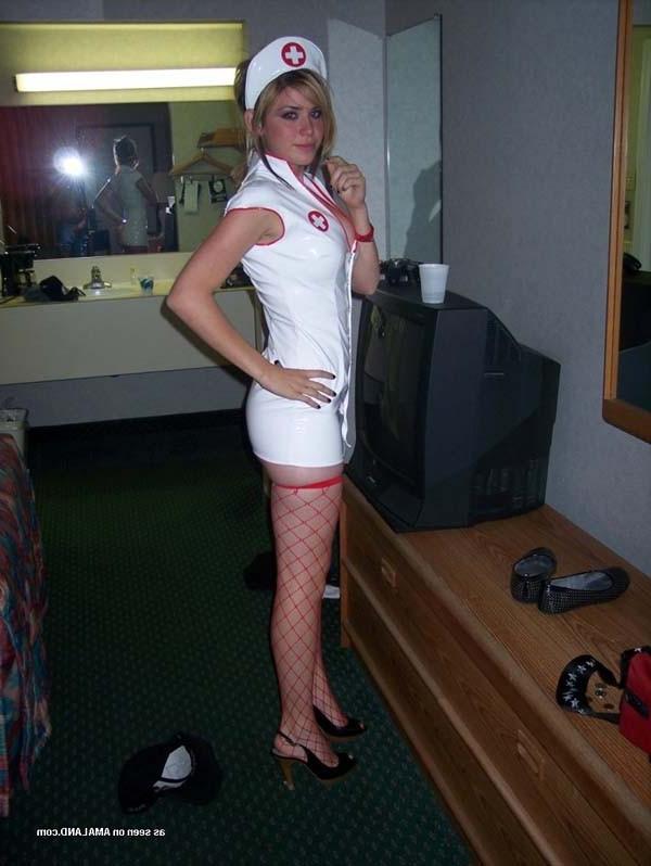 12P Stunning nurse on her knees gagging