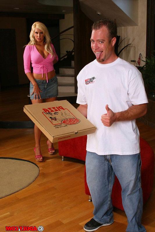 15P Hot blonde babe eating and fucking some cock pizza