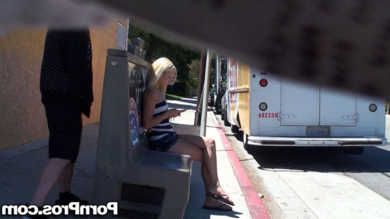 12P Guy cums in public over a blonde amateur babe