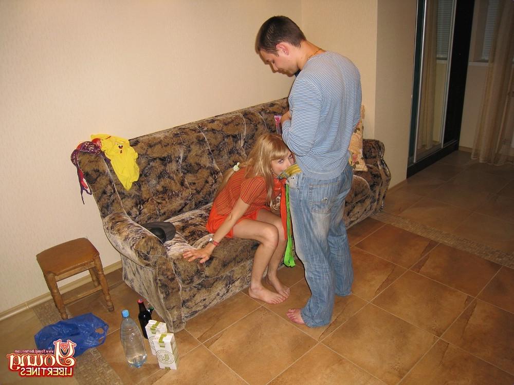 16P Blonde hot teen whore screwing and blowing nasty lucky guy