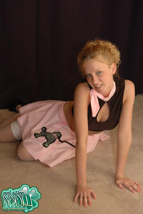 12P Lucky in a poodle skirt