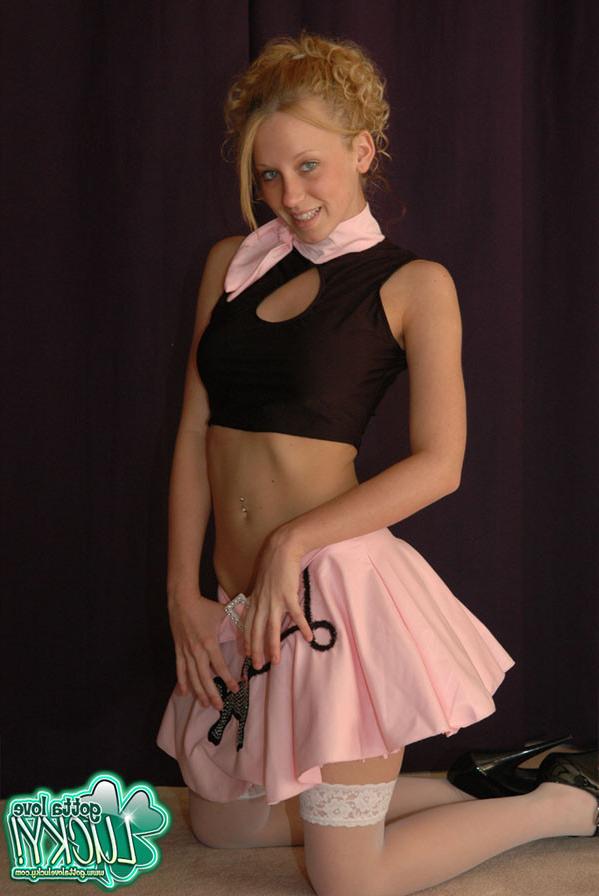 12P Lucky in a poodle skirt
