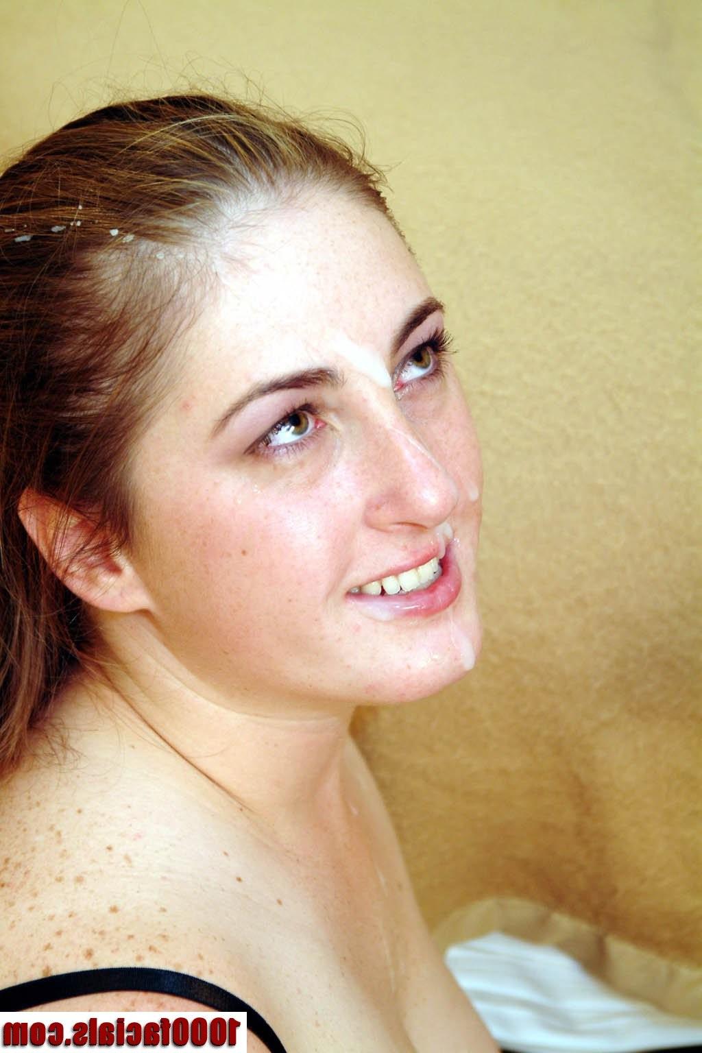 18P Cute busty Chloie sucks cock and gets a cum shower