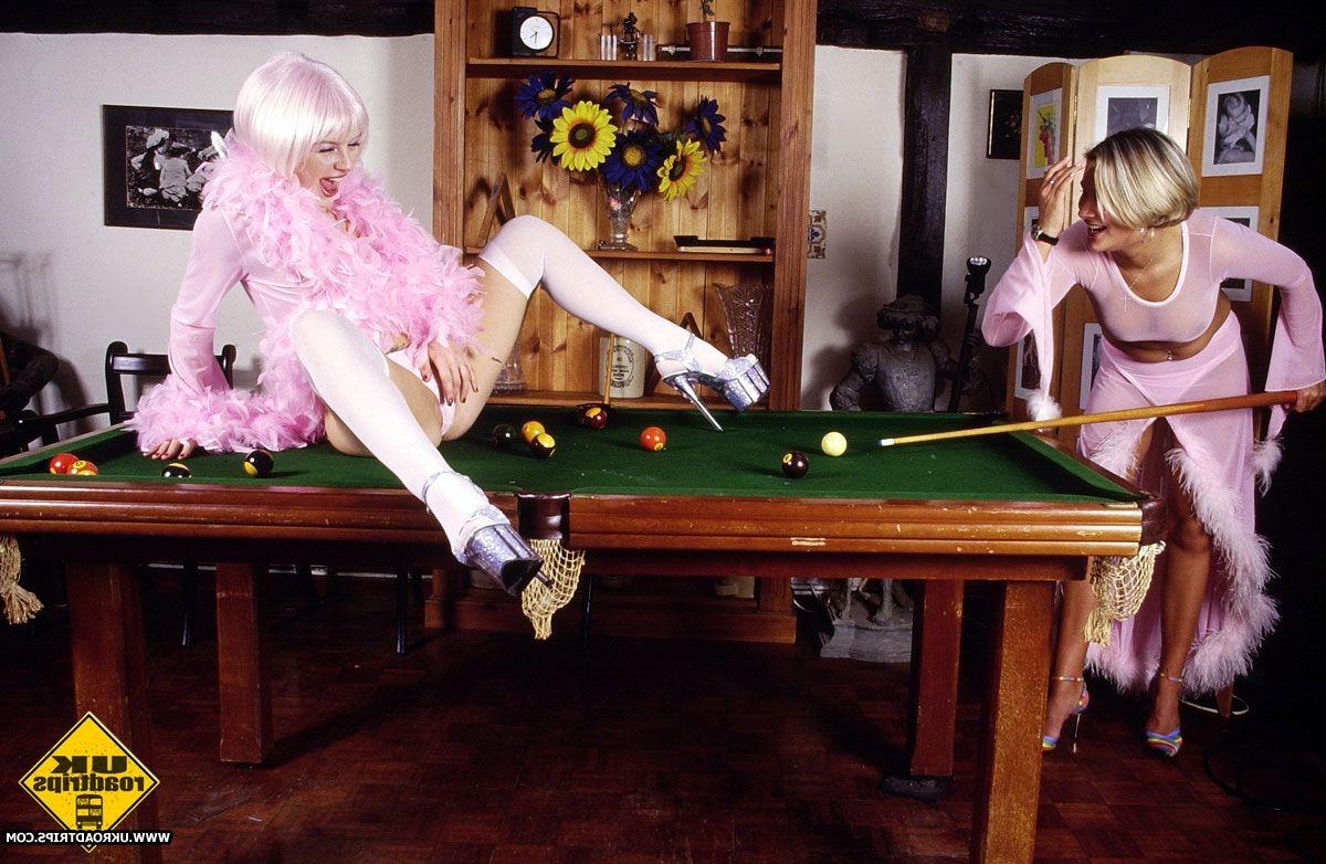 16P Two filthy British sluts playing a game of poolbilliard