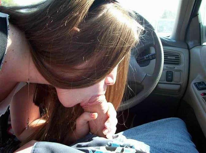 16P Busty honey sucks cock indoors and in the car