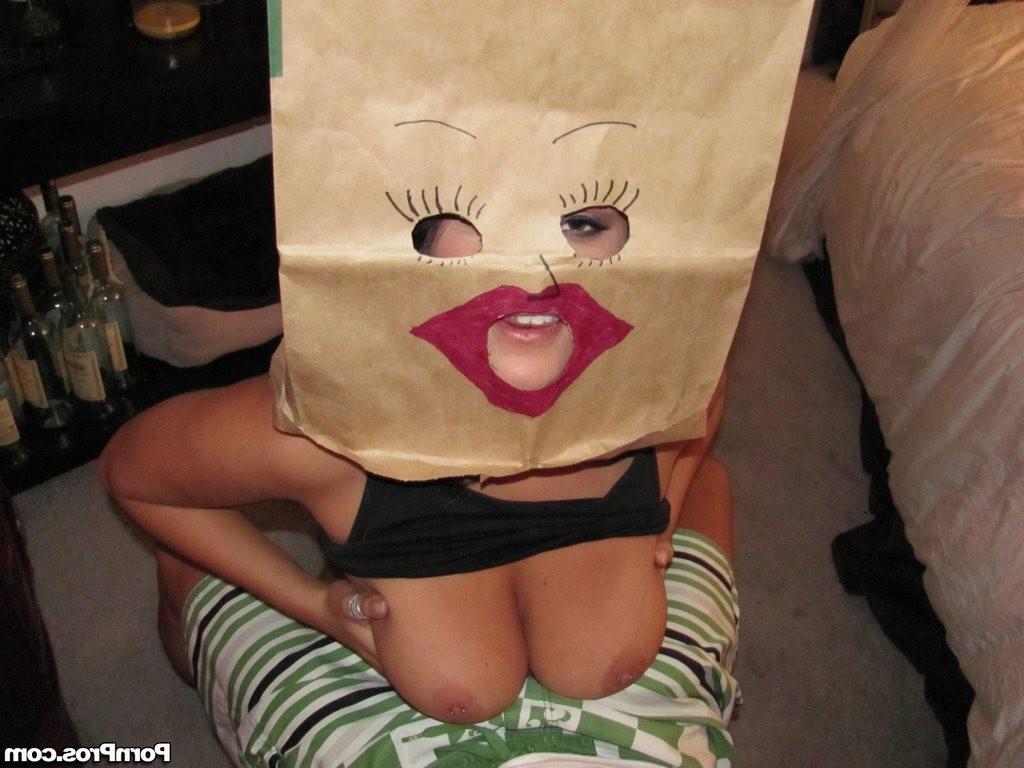 16P Amateur with a bag over the head gets fucked hard