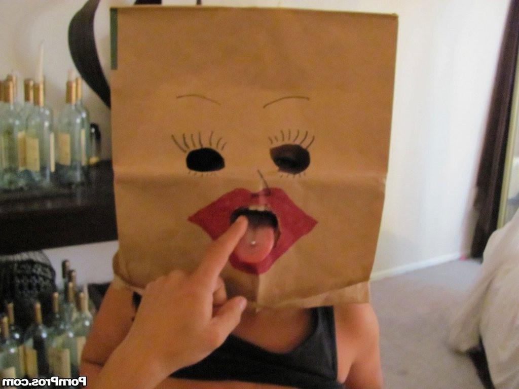 16P Amateur with a bag over the head gets fucked hard