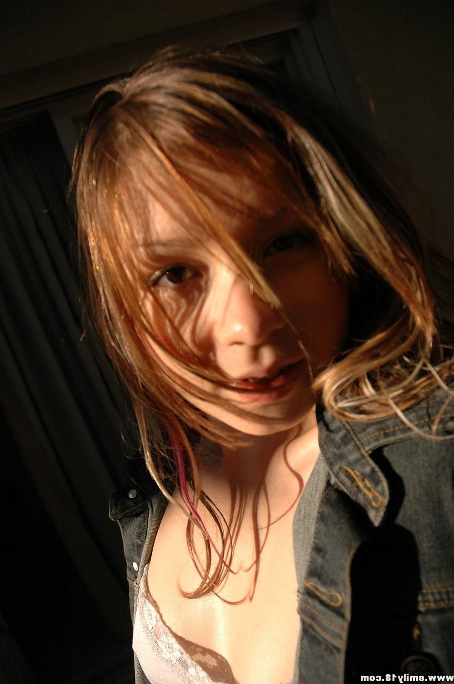 16P Shy cute girl topless outside