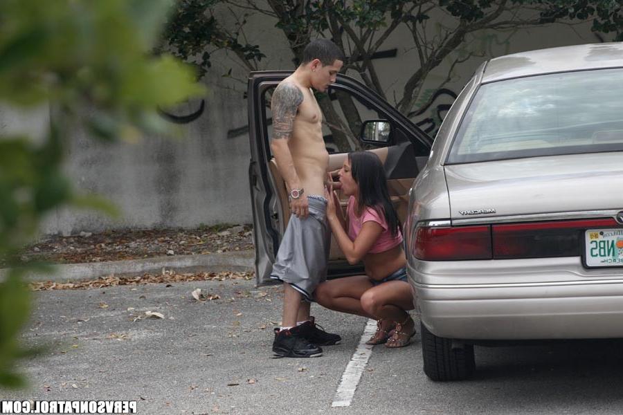 15P Couple fucking at parking lot while a voyeur watch it all
