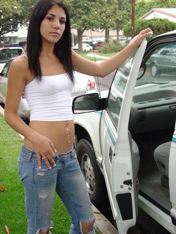 16P Brunette teen sucking old cocks and fucking for cash