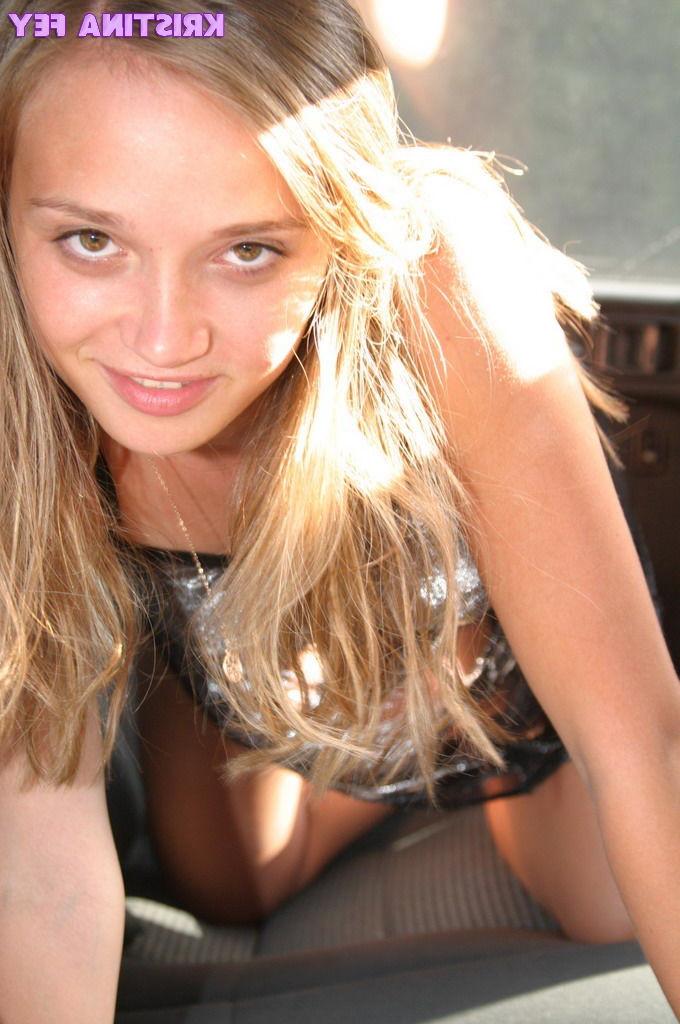 14P Teen inside car gets nude