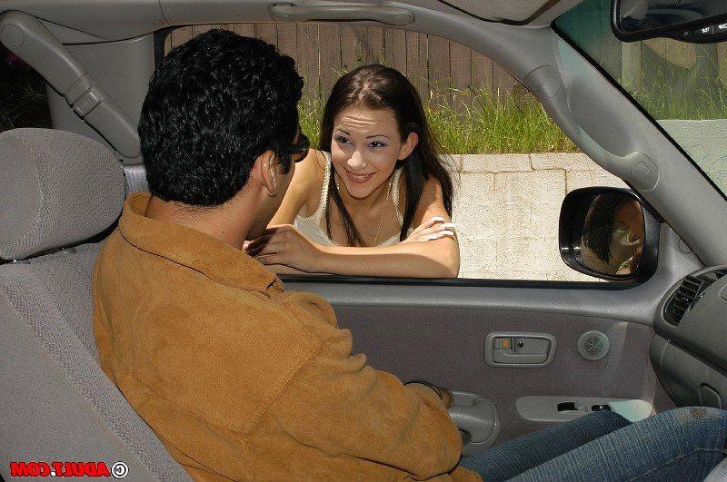 16P teen hitchhiker seducing a guy inside the car