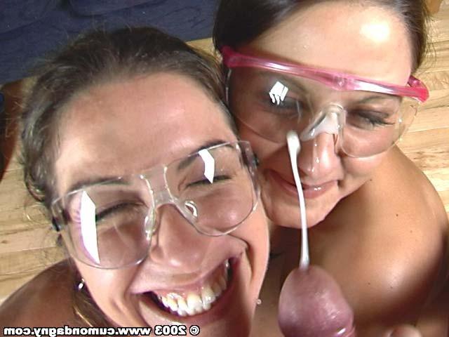 16P Two hot teens get a huge load all over their faces