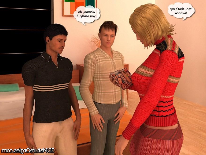 12P Mom pleases two horny boys with her tongue and holes