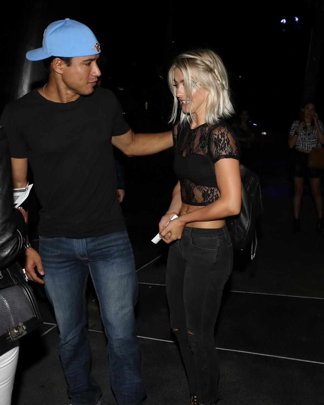 16P Julianne Hough busty in see through belly top outdoor