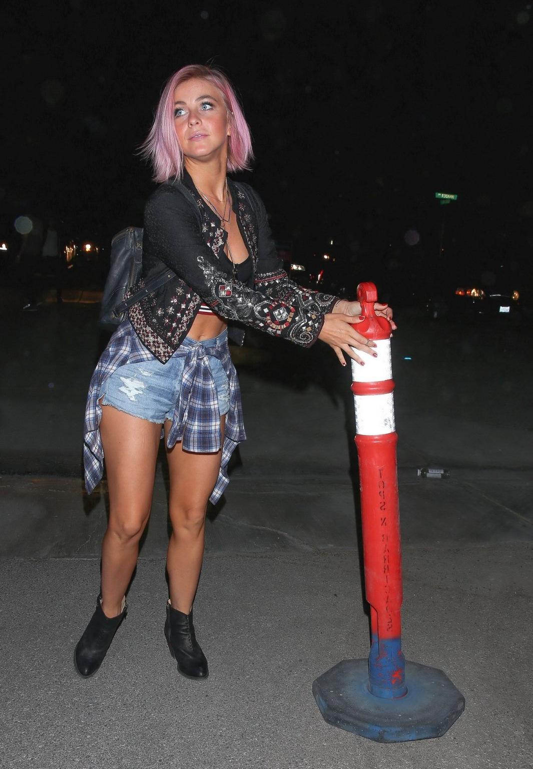 16P Julianne Hough busty and leggy in belly top and shorts at the Neon Carnival at C
