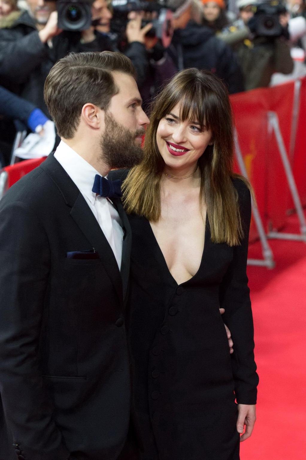 16P Dakota Johnson showing huge cleavage at the Fifty Shades of Grey premiere in Ber
