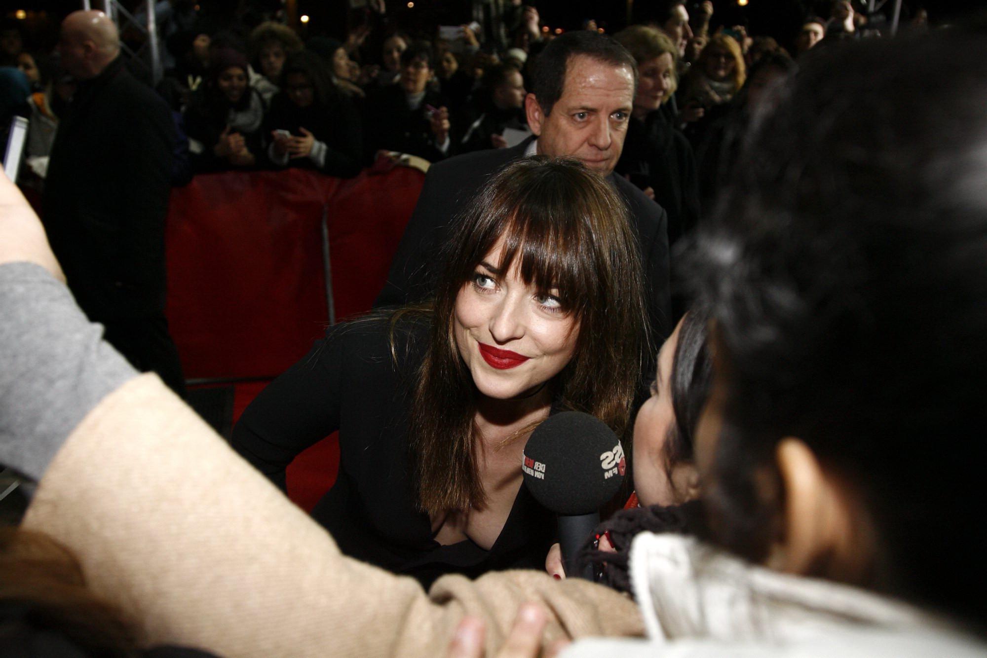 16P Dakota Johnson showing huge cleavage at the Fifty Shades of Grey premiere in Ber