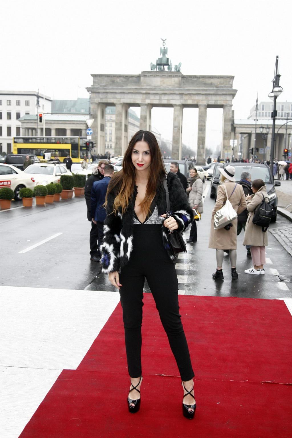 16P Busty Sila Sahin areola peek at the MercedesBenz Fashion Week in Berlin