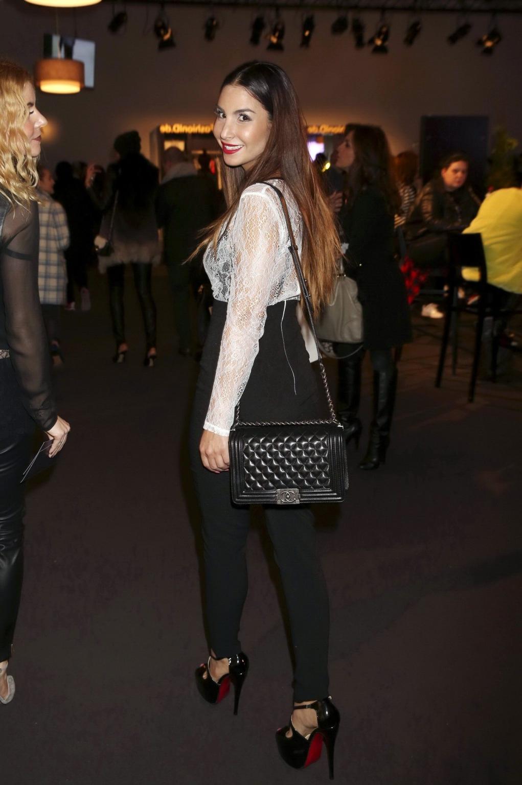 16P Busty Sila Sahin areola peek at the MercedesBenz Fashion Week in Berlin