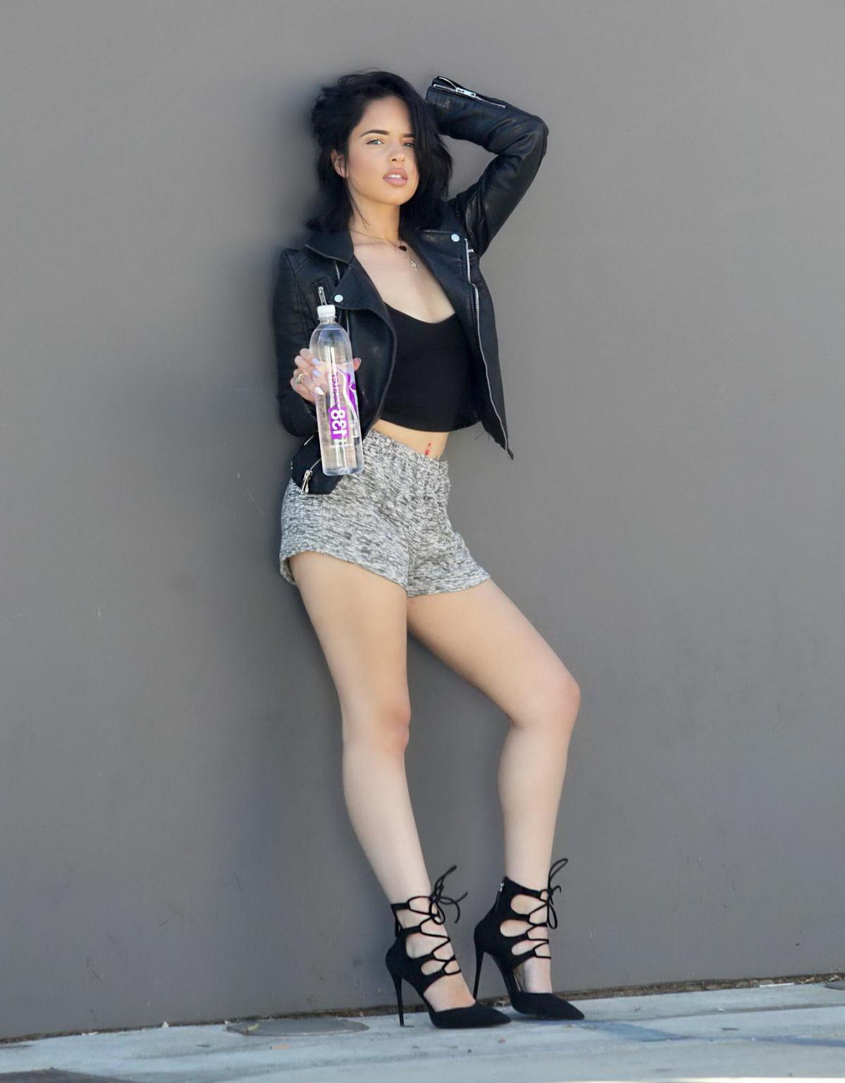16P Carmireli cleavy and leggy wearing black belly top and shorts at the photoshoot 