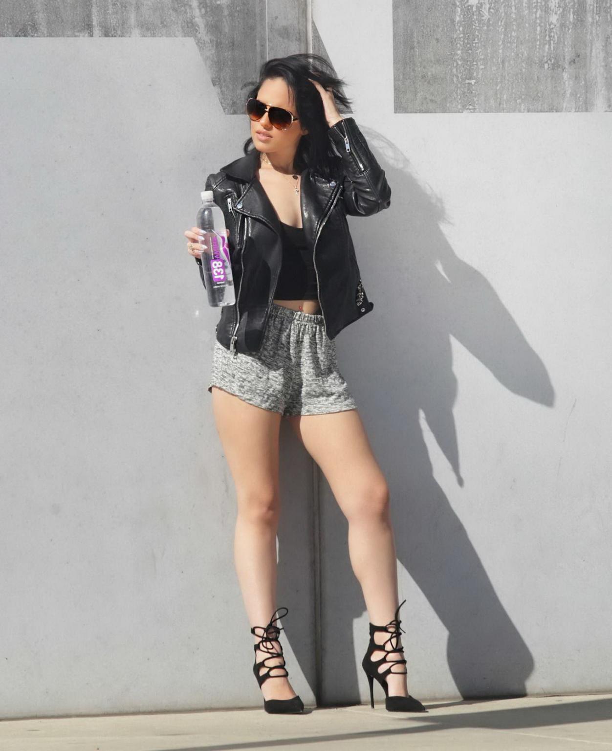 16P Carmireli cleavy and leggy wearing black belly top and shorts at the photoshoot 
