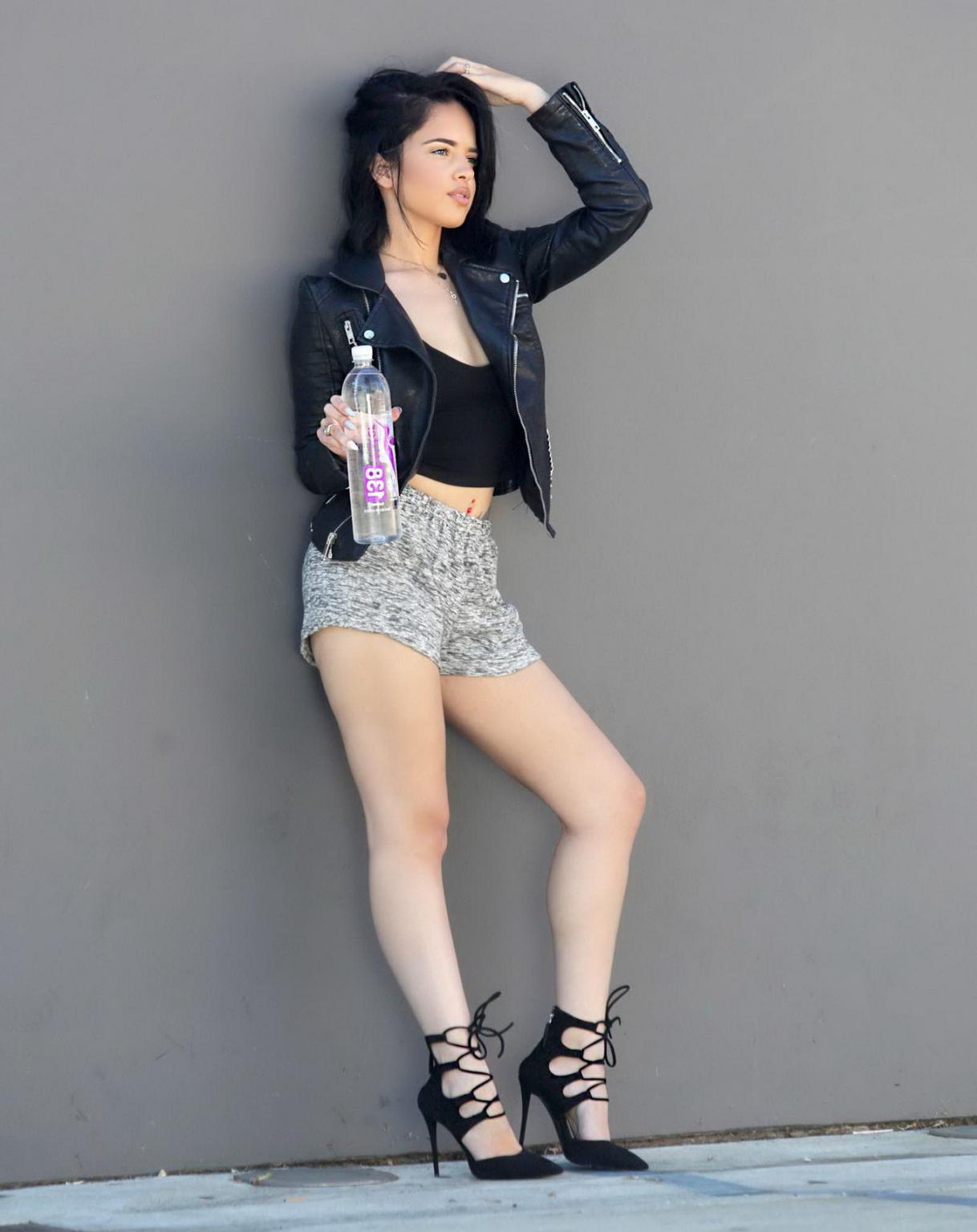 16P Carmireli cleavy and leggy wearing black belly top and shorts at the photoshoot 