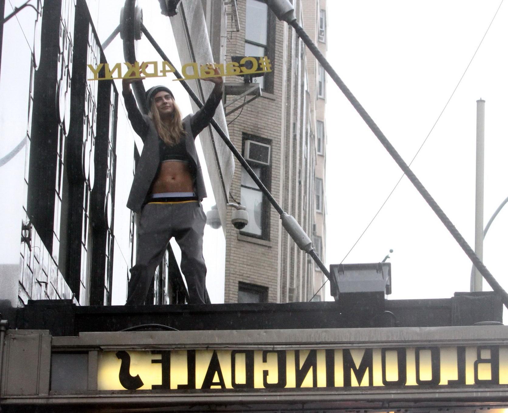 13P Cara Delevingne showing off her belly for the launch of Cara D for DKNY Capsule 