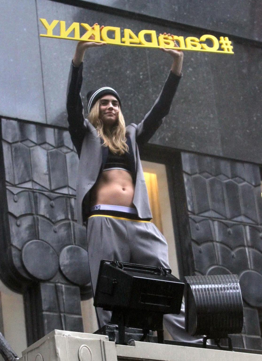 13P Cara Delevingne showing off her belly for the launch of Cara D for DKNY Capsule 