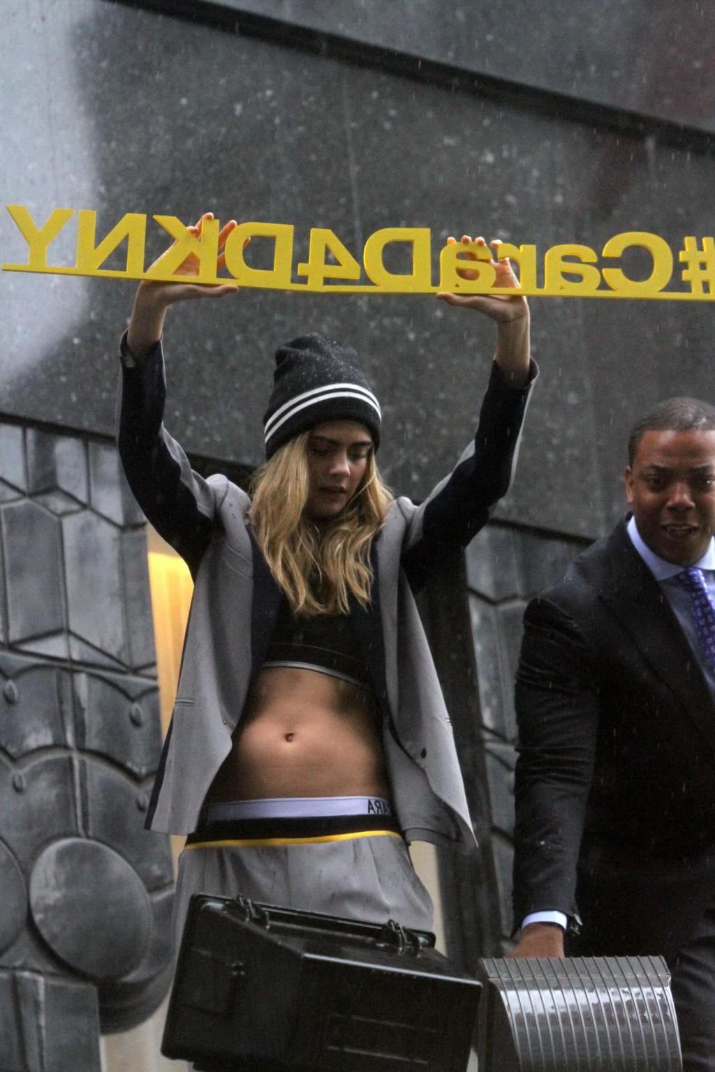 13P Cara Delevingne showing off her belly for the launch of Cara D for DKNY Capsule 