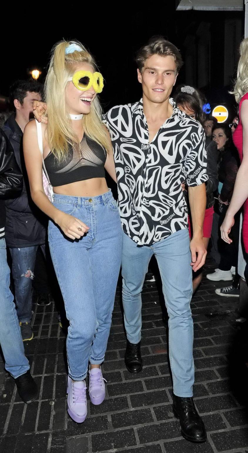 16P Pixie Lott showing her big boobs in a seethru belly top while leaving Madam Jojo