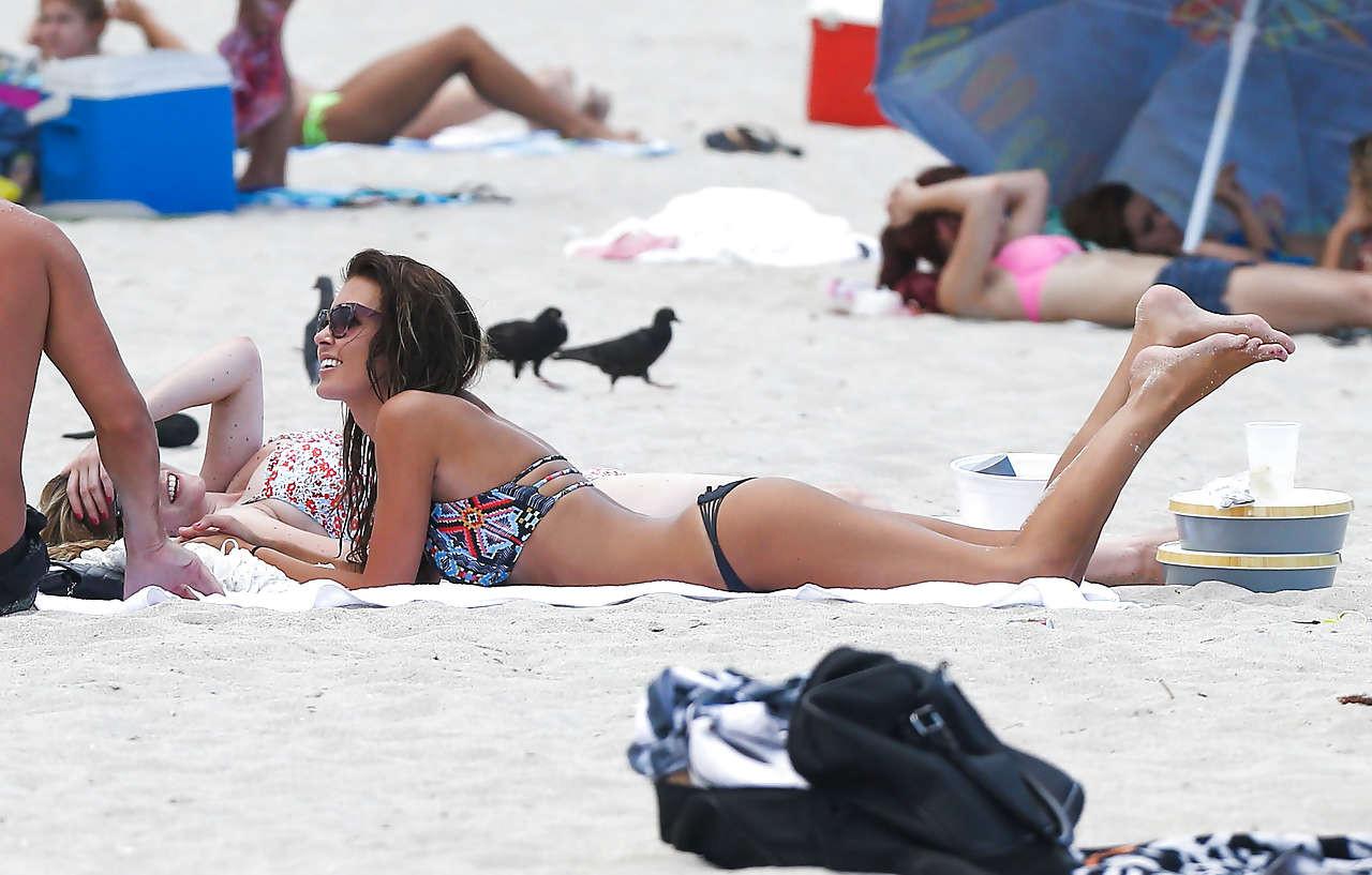 16P Audrina Patridge exposing perfect body in bikini on beach