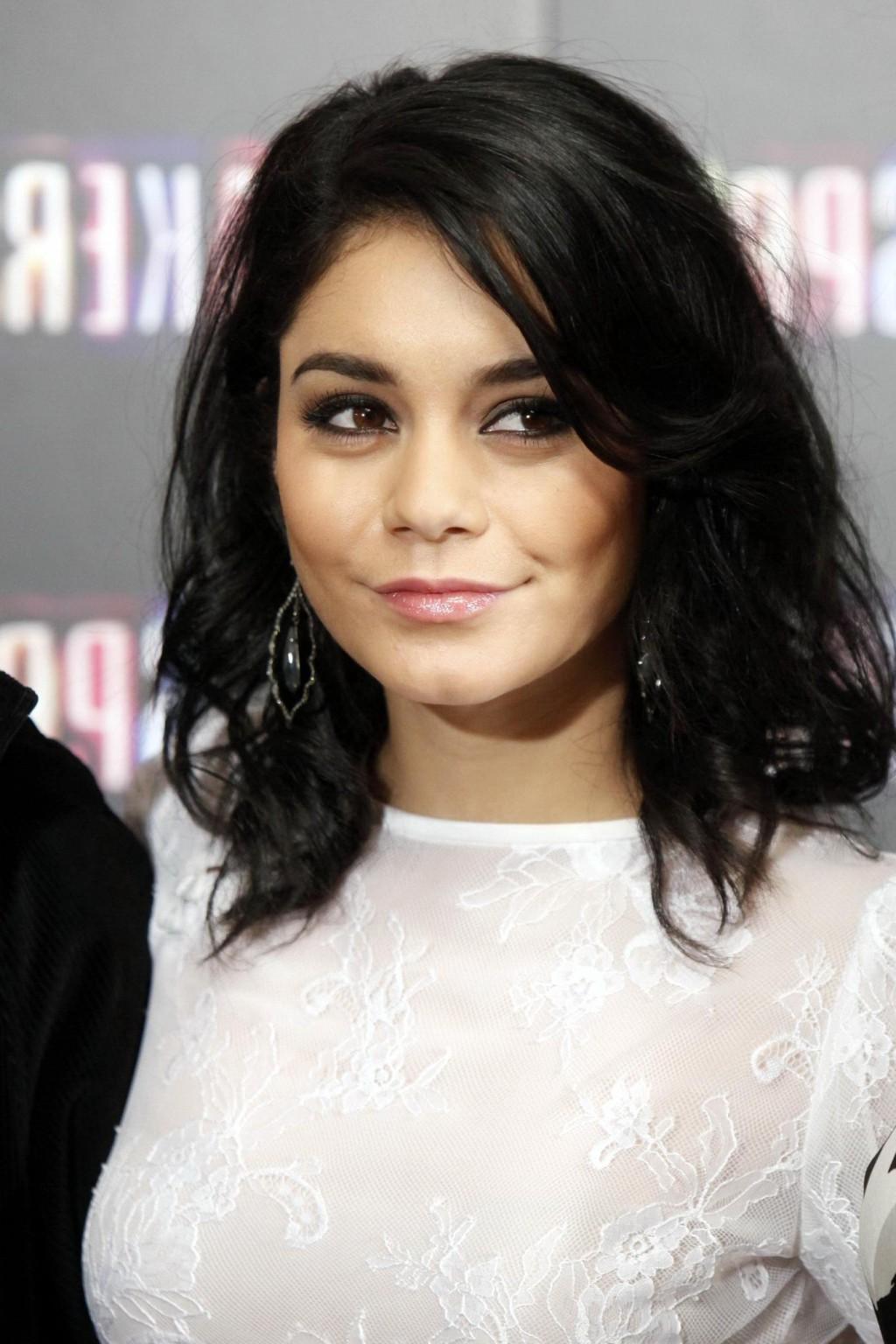10P Vanessa Hudgens looks very hot wearing a white skirt  belly top at the 'Spring B