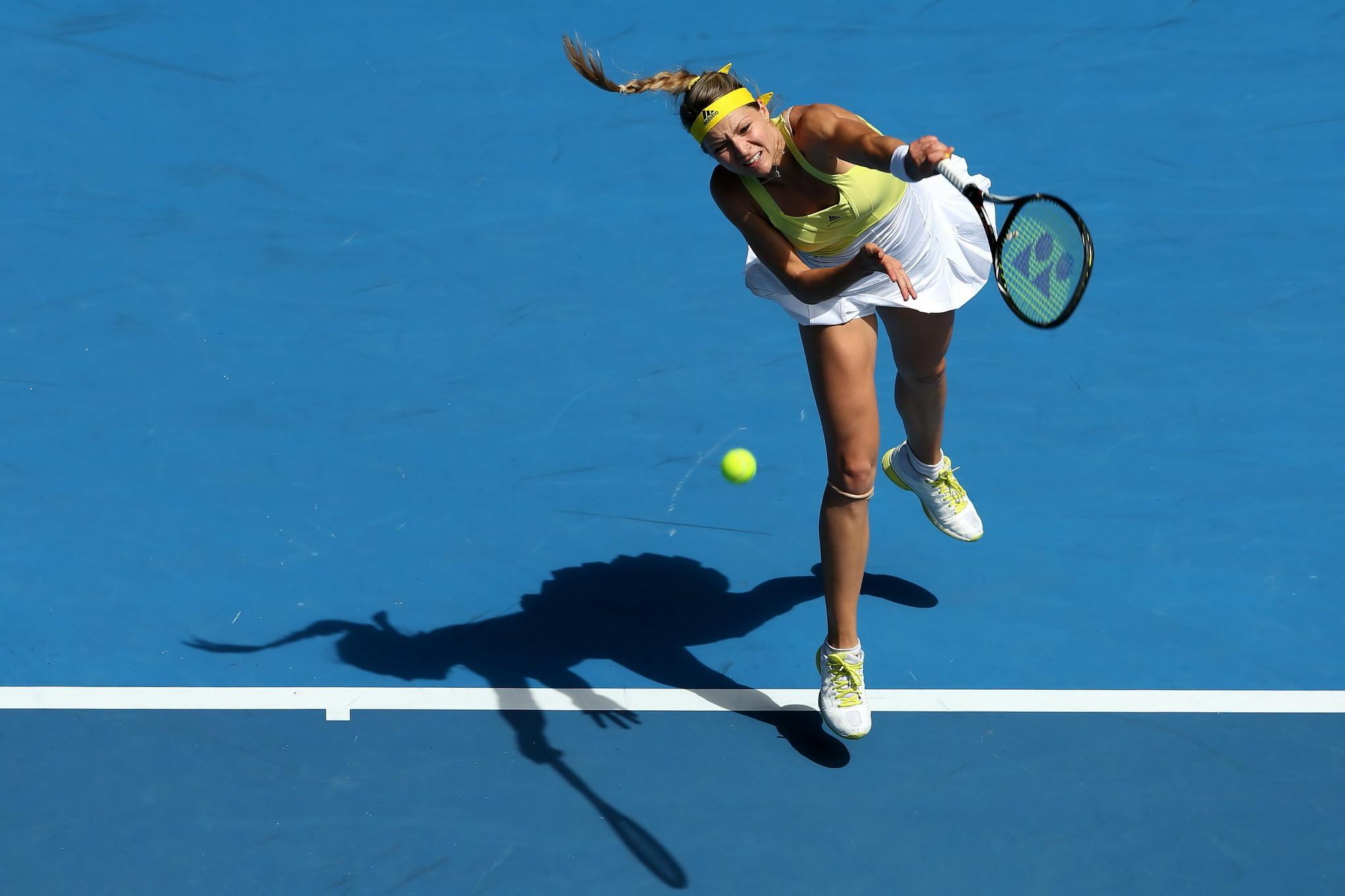 10P Maria Kirilenko flashing her white panties at the 2013 Australian Open