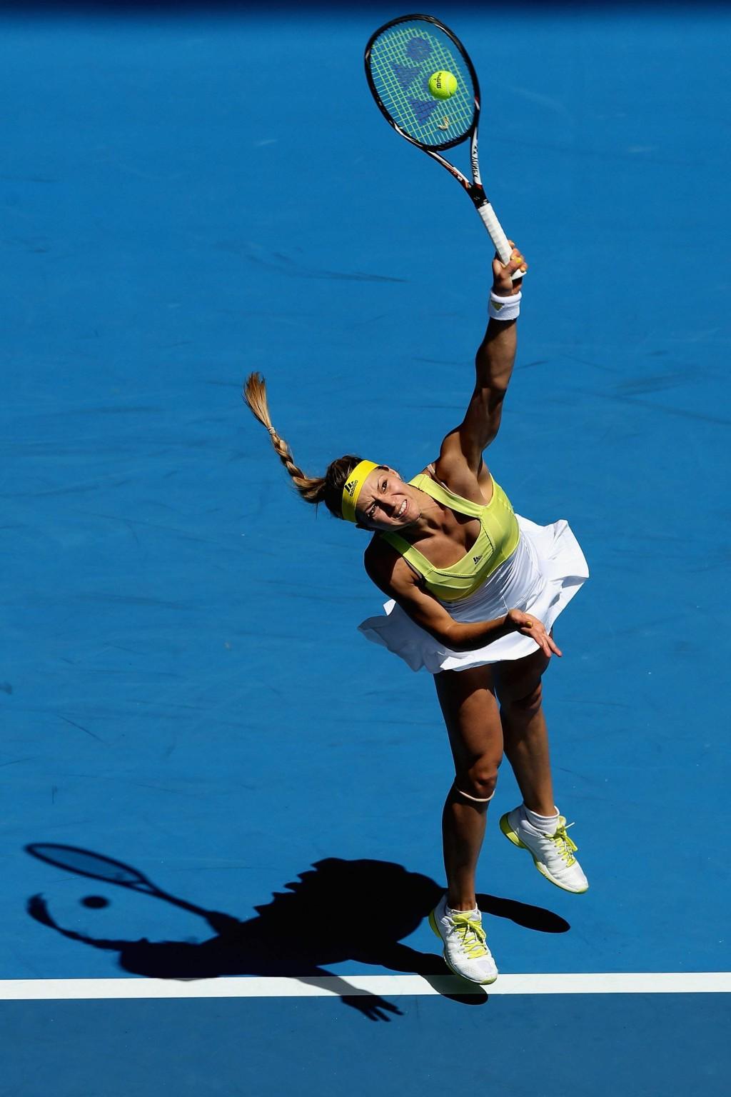 10P Maria Kirilenko flashing her white panties at the 2013 Australian Open