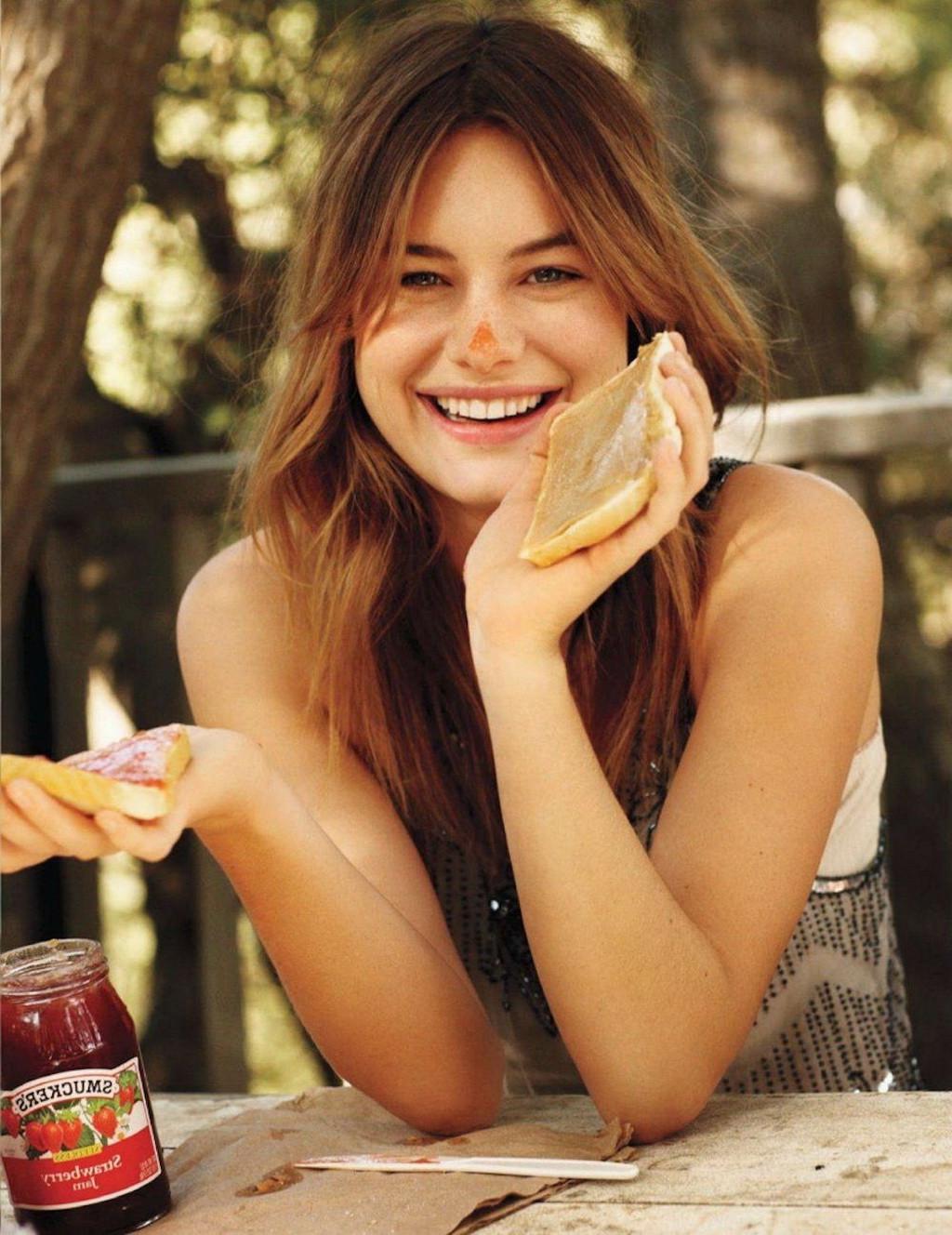 16P Camille Rowe showing off her boobs  ass for April 2012 issue of Belgian Elle Mag