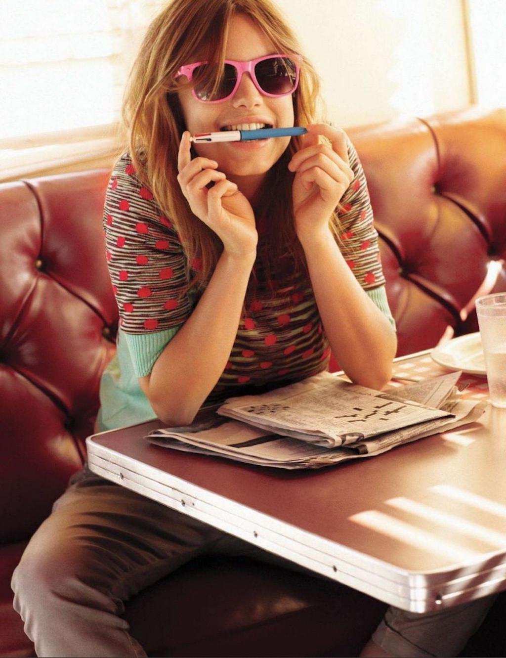 16P Camille Rowe showing off her boobs  ass for April 2012 issue of Belgian Elle Mag