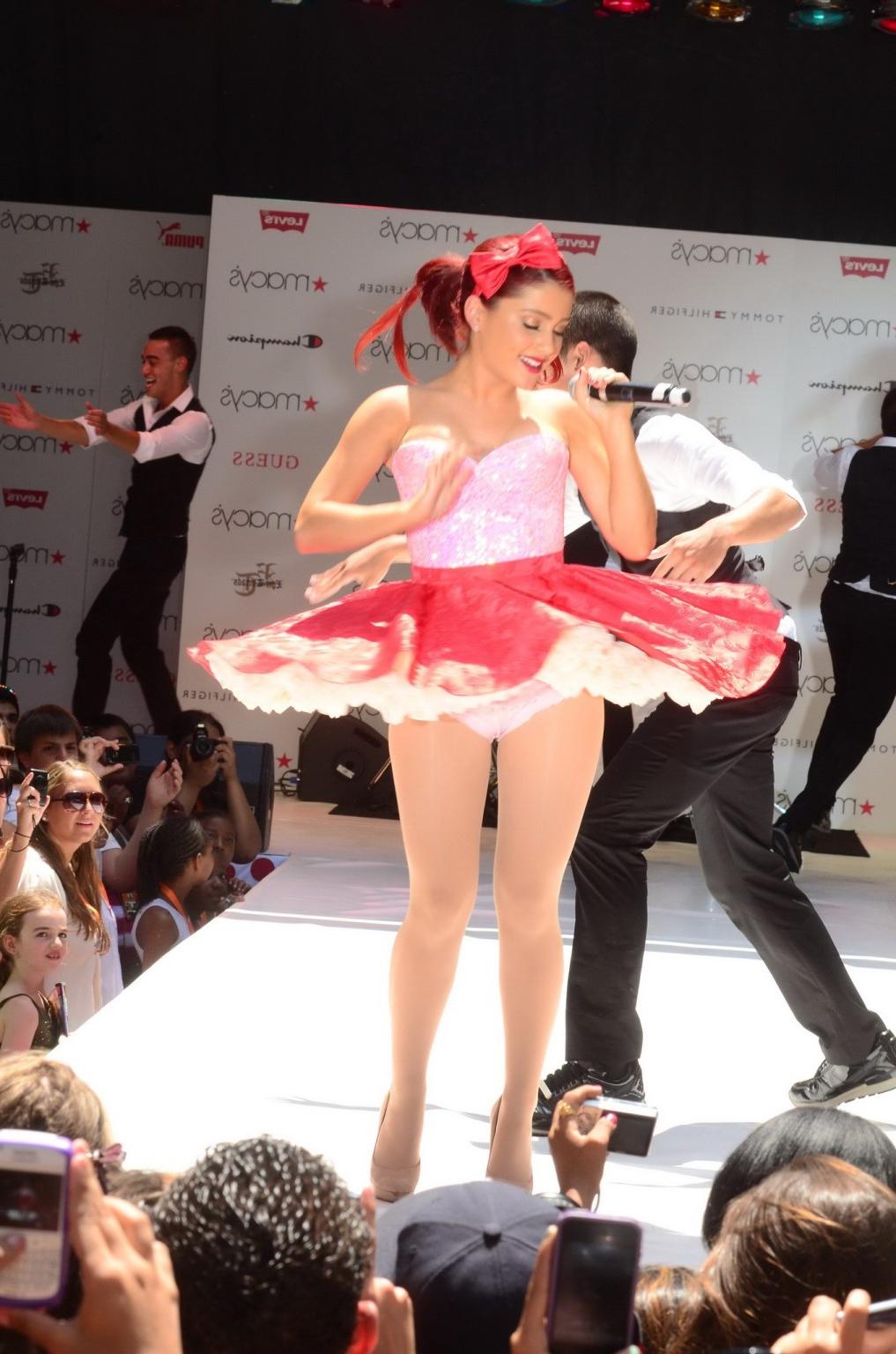 16P Ariana Grande flashing her panties at Macy's Annual Summer Blowout Show in NYC