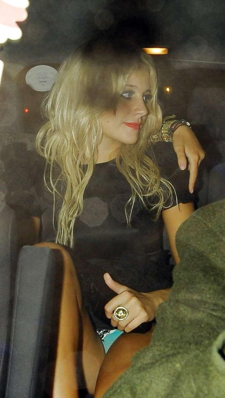 16P Pixie Lott showing her panties upskirt in car and leggy paparazzi pictures