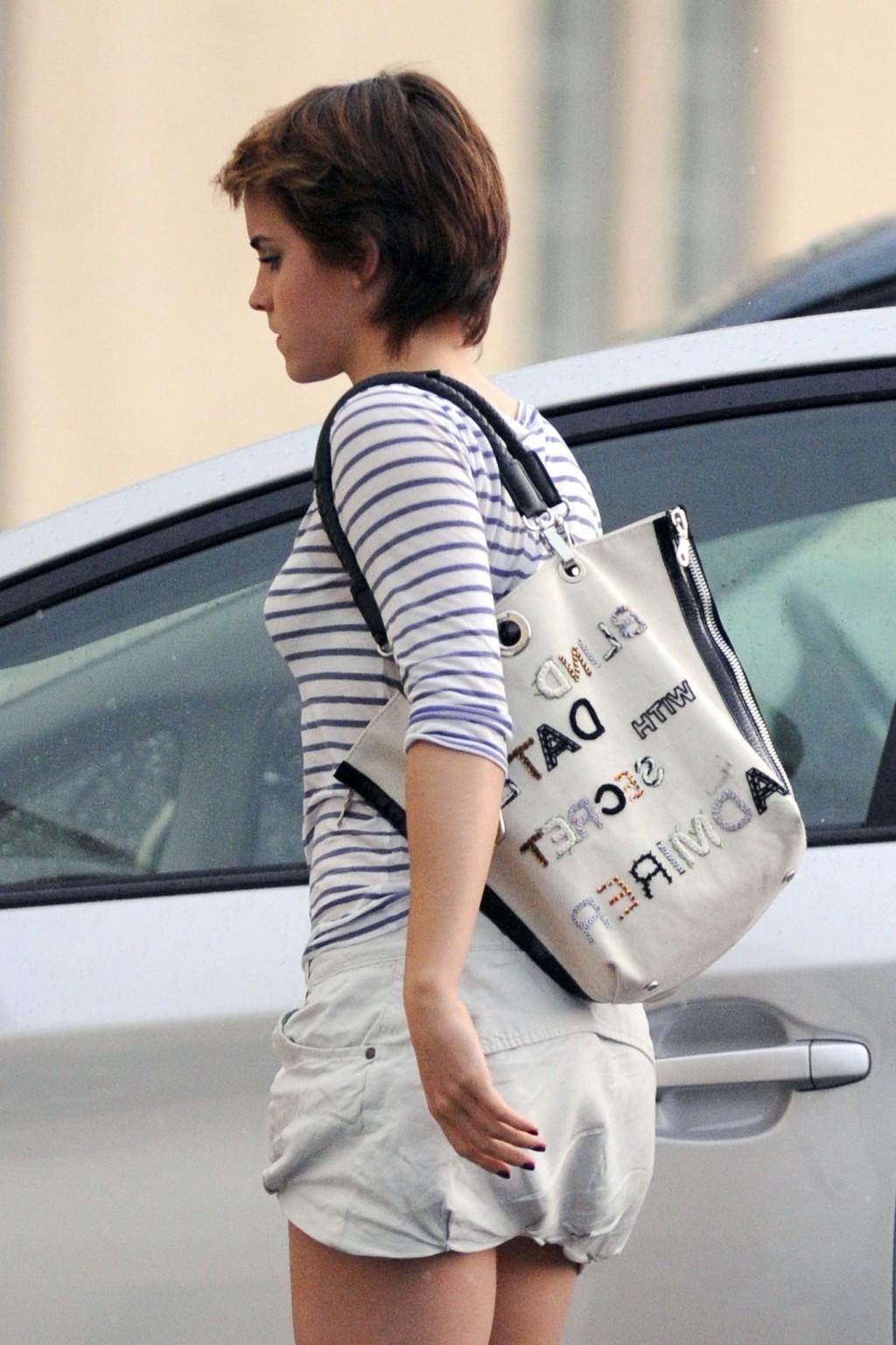16P Emma Watson upskirt while leaving a car in New York City