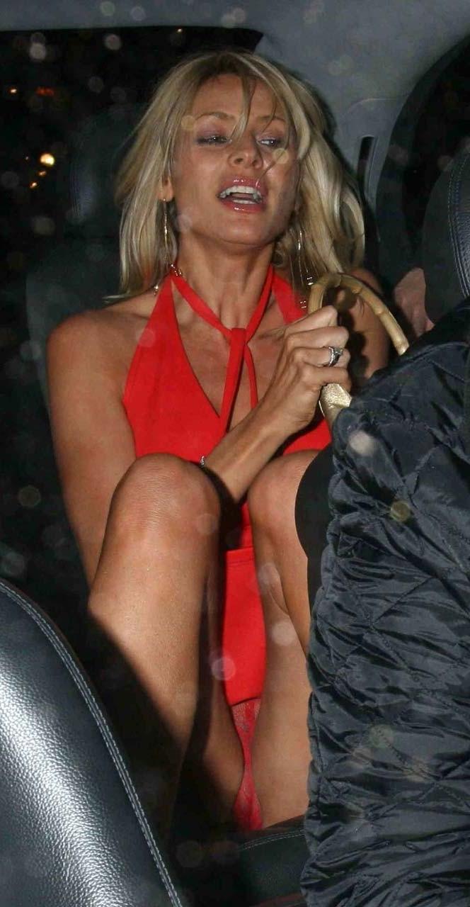 10P Tess Daly flashing her panties upskirt in car and side boobs paparazzi pictures
