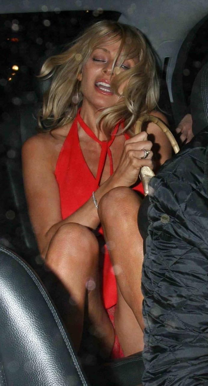 10P Tess Daly flashing her panties upskirt in car and side boobs paparazzi pictures